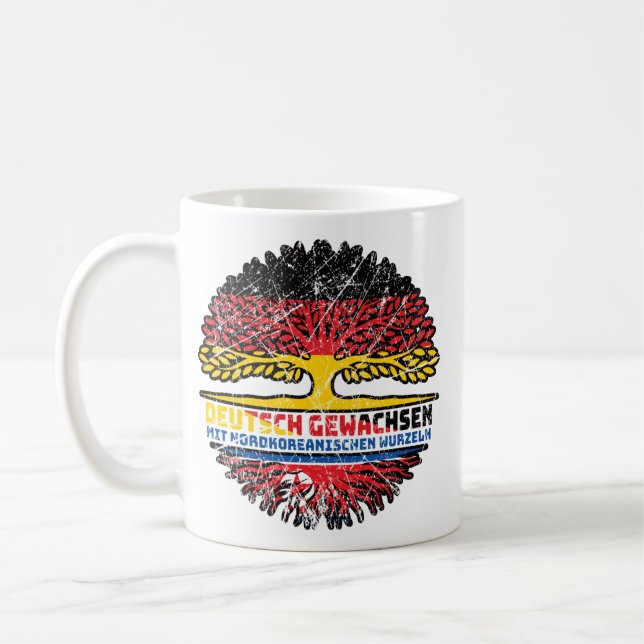 Nordkorea Nordkoreanisch Deutsch Deutschland Baum Kaffemugg (Vänster)