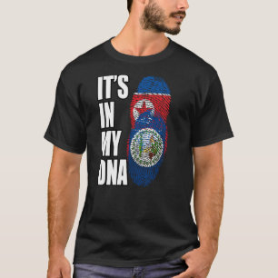 Nordkorea och Belizean Mix DNA Heritage Flagga T Shirt