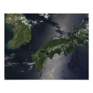 Nordkorea och Sydkorea Fototryck