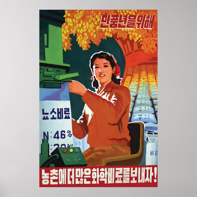 Nordkorea propagandaposter Låt oss avsluta Poster (Framsidan)