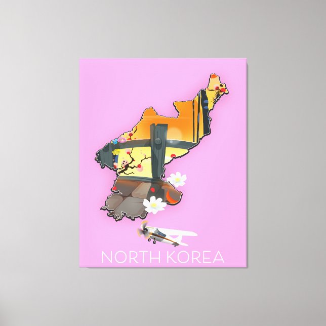 Nordkorea reskarta canvastryck (Framsida)