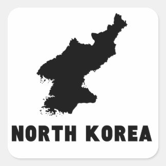Nordkorea Silhouette Fyrkantigt Klistermärke