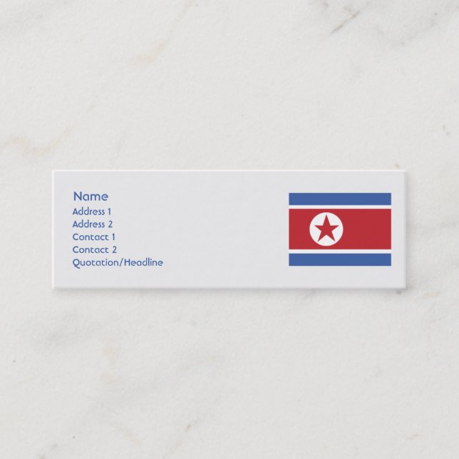 Nordkorea - smala mini visitkort (Framsida)