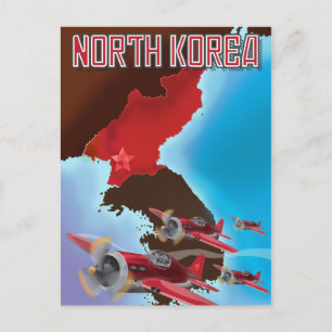 Nordkorea Vintage resor poster. Vykort