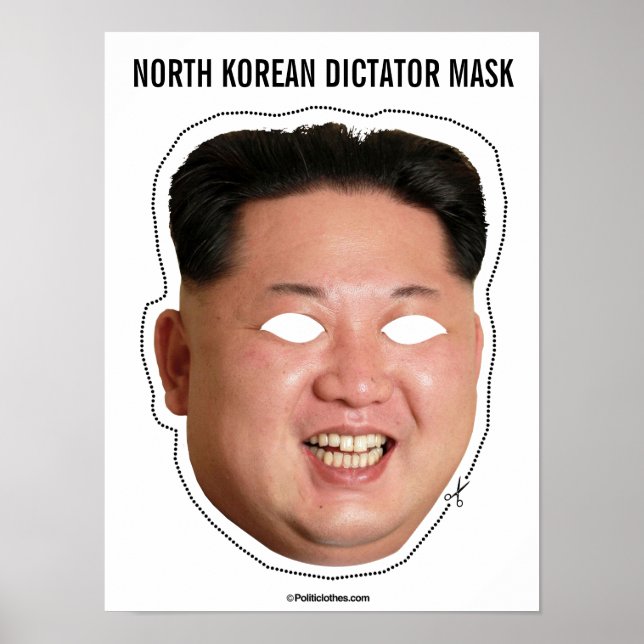 Nordkoreansk diktatormask poster (Framsidan)