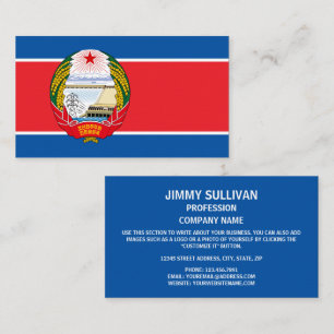 Nordkoreansk Flagga & Emblem, Nordkoreas Flagga Visitkort