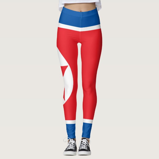 Nordkoreansk flagga leggings (Framsida)