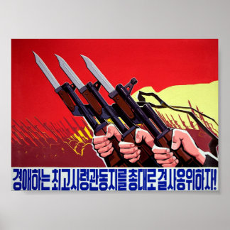 Nordkoreansk Krig-propaganda Poster