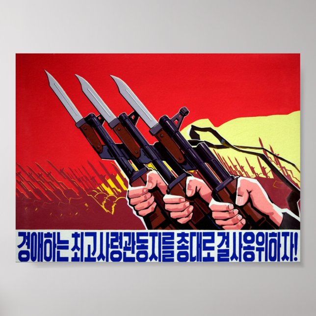Nordkoreansk Krig-propaganda Poster (Framsidan)
