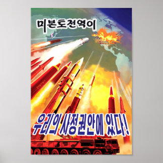 Nordkoreansk missilpropaganda poster