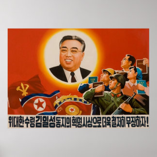 Nordkoreansk propaganda Kim Ilsung Poster