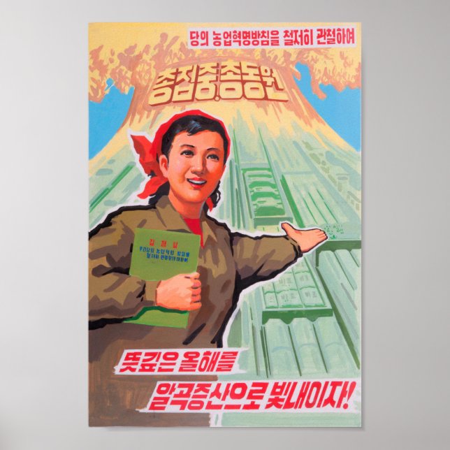 Nordkoreansk propaganda Poster - (Framsidan)
