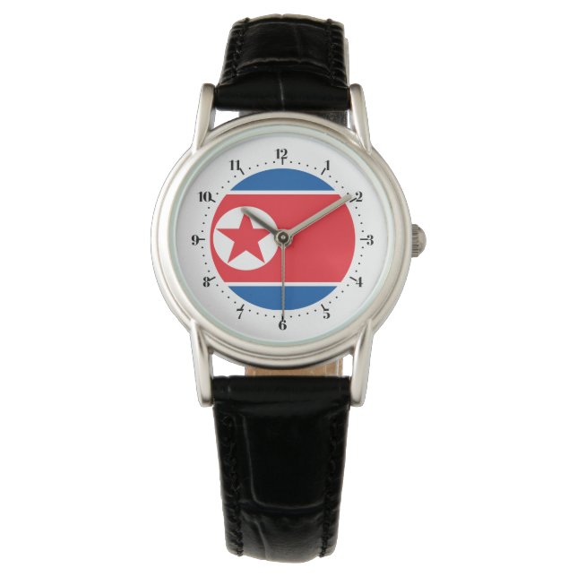 Nordkoreanska flagga armbandsur (Framsida)