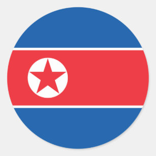 Nordkoreanska Flagga, Nordkoreas Flagga Runt Klistermärke