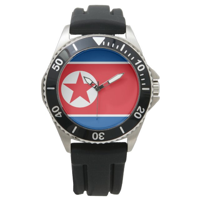 Nordkoreas flagga armbandsur (Framsida)