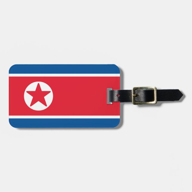 Nordkoreas flagga bagagebricka (Horisontell Framsida)