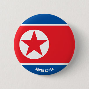 Nordkoreas Flagga Charming Patriotic Button Knapp