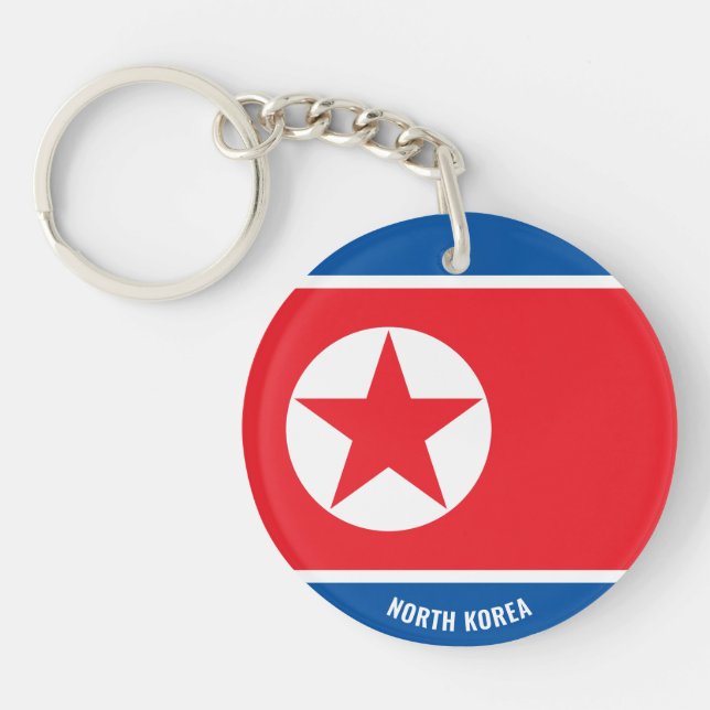 Nordkoreas Flagga Charming Patriotic Keychain (Framsidan)