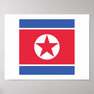 Nordkoreas Flagga Emblem Poster