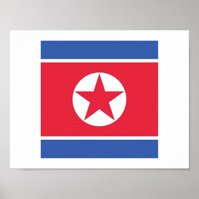 Nordkoreas Flagga Emblem Poster (Framsidan)