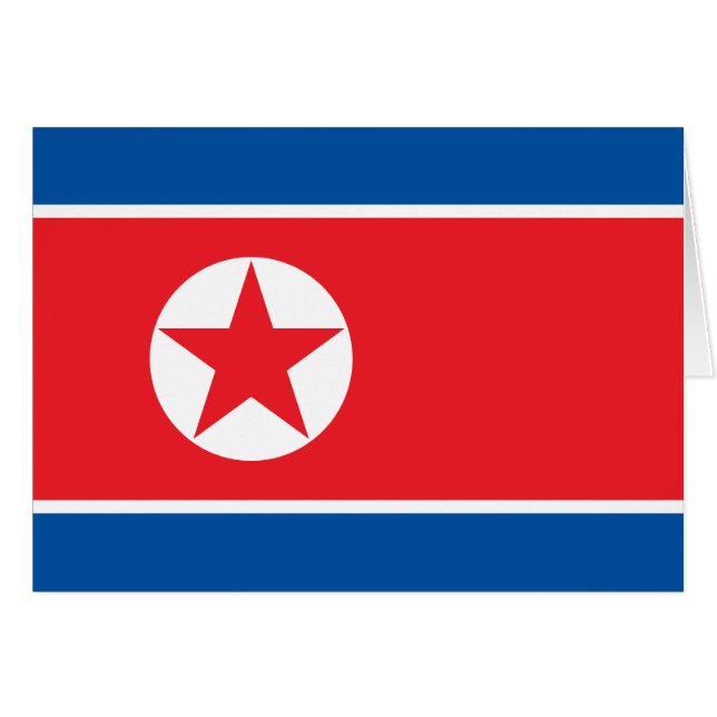 Nordkoreas flagga hälsningskort (Framsidan Horizontal)