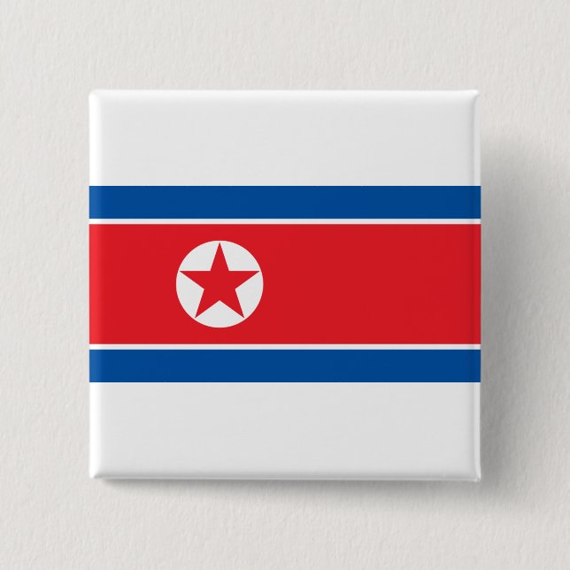 Nordkoreas Flagga Juche Socialistkommunist Knapp (Framsida)