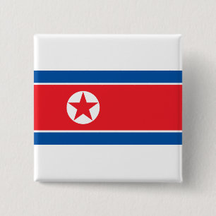 Nordkoreas Flagga Juche Socialistkommunist Knapp