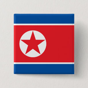 Nordkoreas Flagga Juche Socialistkommunist Knapp