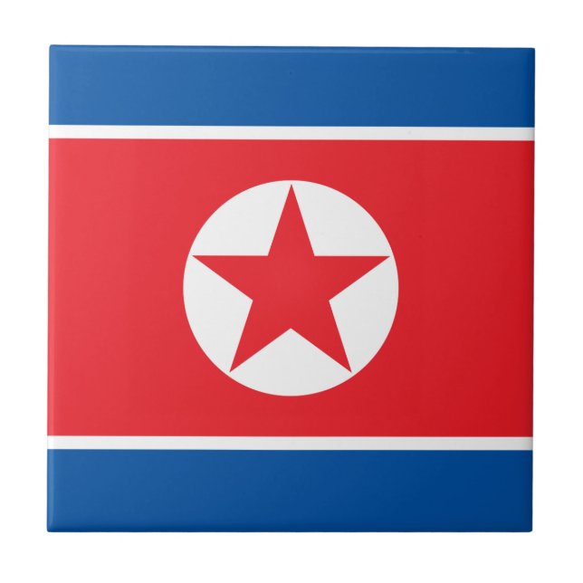Nordkoreas flagga kakelplatta (Framsidan)