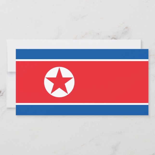 Nordkoreas flagga kort (Framsida)