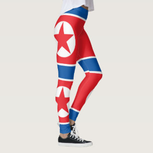 Nordkoreas flagga leggings