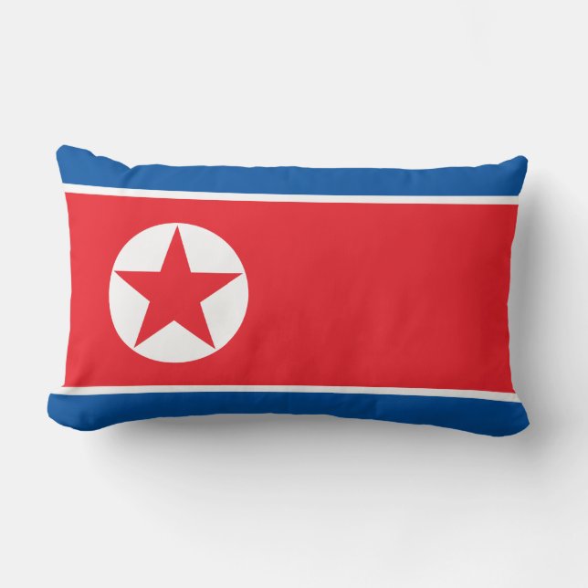 Nordkoreas flagga lumbarkudde (Framsida)