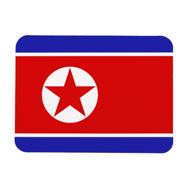 Nordkoreas flagga magnet (Horisontell)