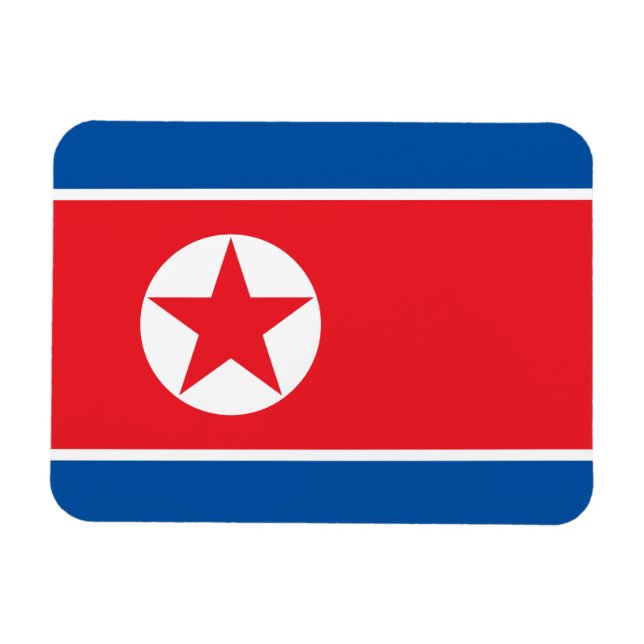 Nordkoreas flagga magnet (Horisontell)