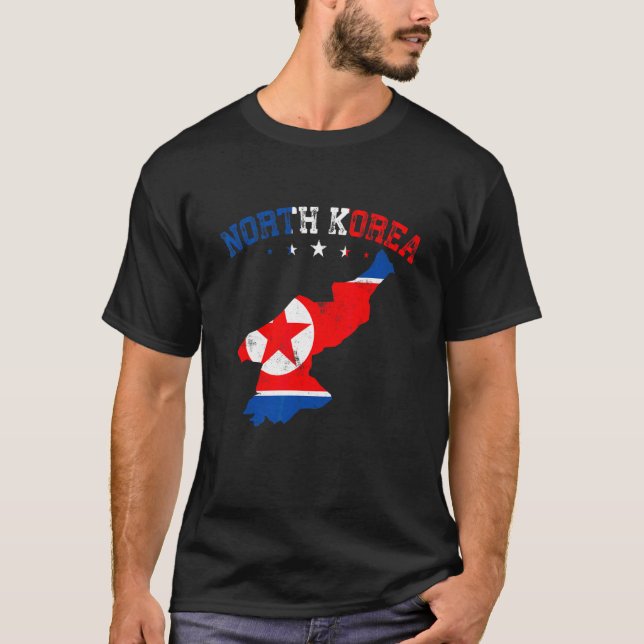 Nordkoreas Flagga Manar Kvinnor i Kids Patriot T Shirt (Framsida)