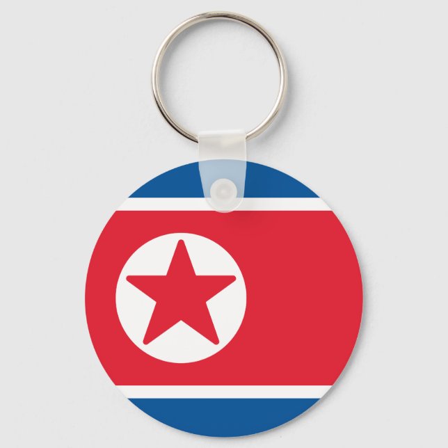 Nordkoreas flagga nyckelring (Framsida)