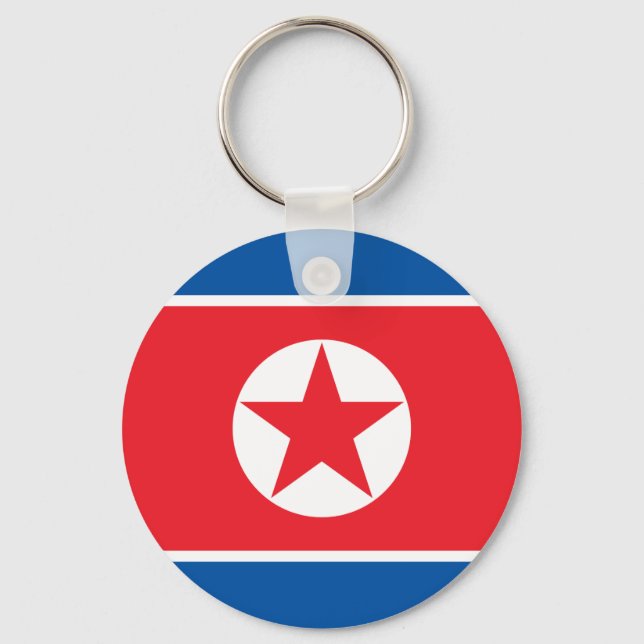 Nordkoreas flagga nyckelring (Framsida)