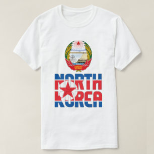 Nordkoreas Flagga och Jacka av Arm Patriotic T Shirt