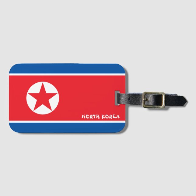 Nordkoreas Flagga Patriotic Bagagebricka (Framsida horisontal)