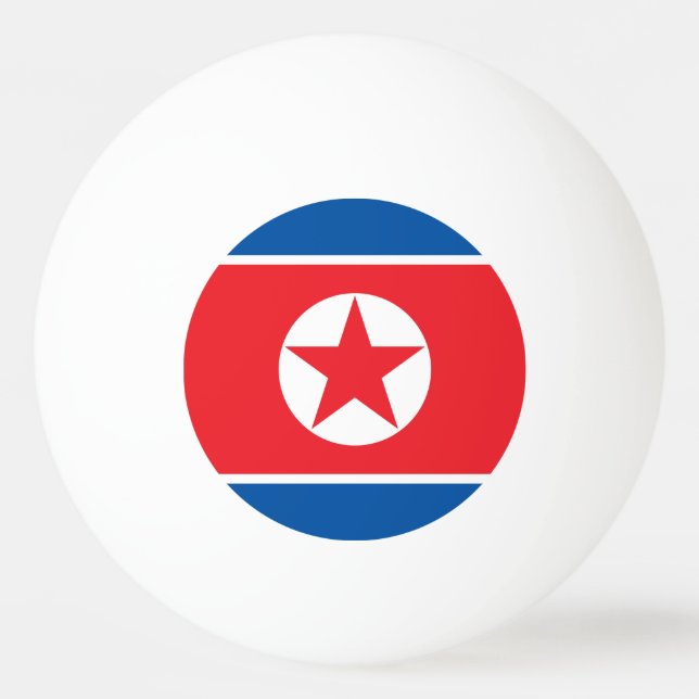 Nordkoreas flagga pingisboll (Framsidan)