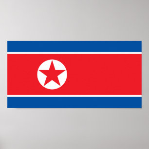 Nordkoreas flagga poster