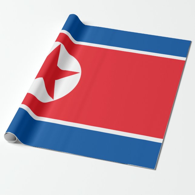 Nordkoreas flagga presentpapper (Utrullad)