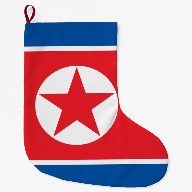 Nordkoreas flagga stor julstrumpa (Framsidan)