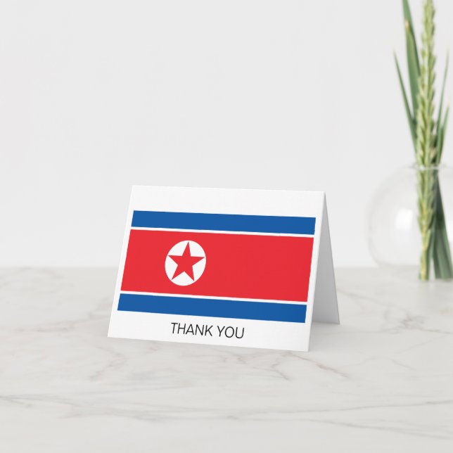 Nordkoreas flagga tack kort (Framsida)