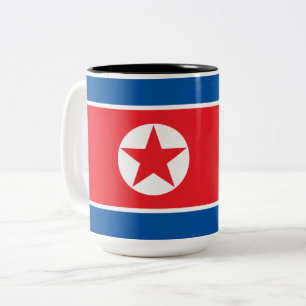 Nordkoreas flagga Två-Tonad mugg