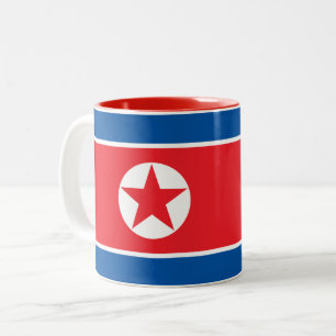 Nordkoreas flagga Två-Tonad mugg