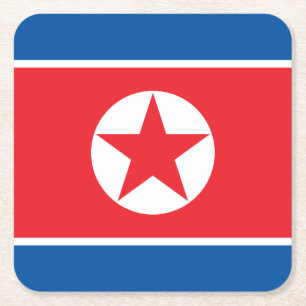 Nordkoreas flagga underlägg papper kvadrat