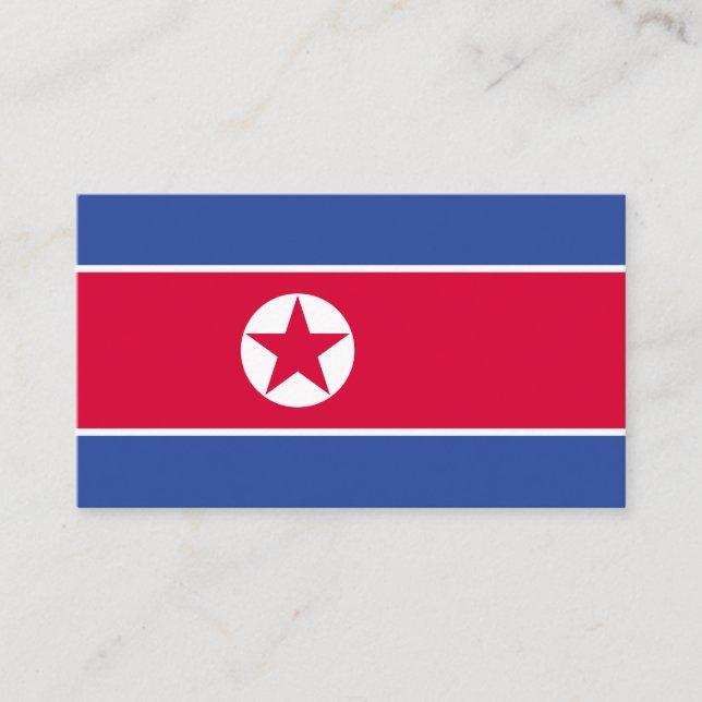 Nordkoreas flagga visitkort (Framsida)