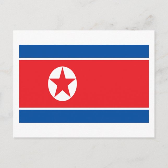 Nordkoreas flagga vykort (Framsida)