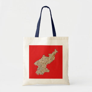 Nordkoreas Karta Bag Tygkasse